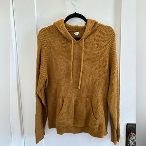 Aerie Knit Sweater Mustard Hoodie